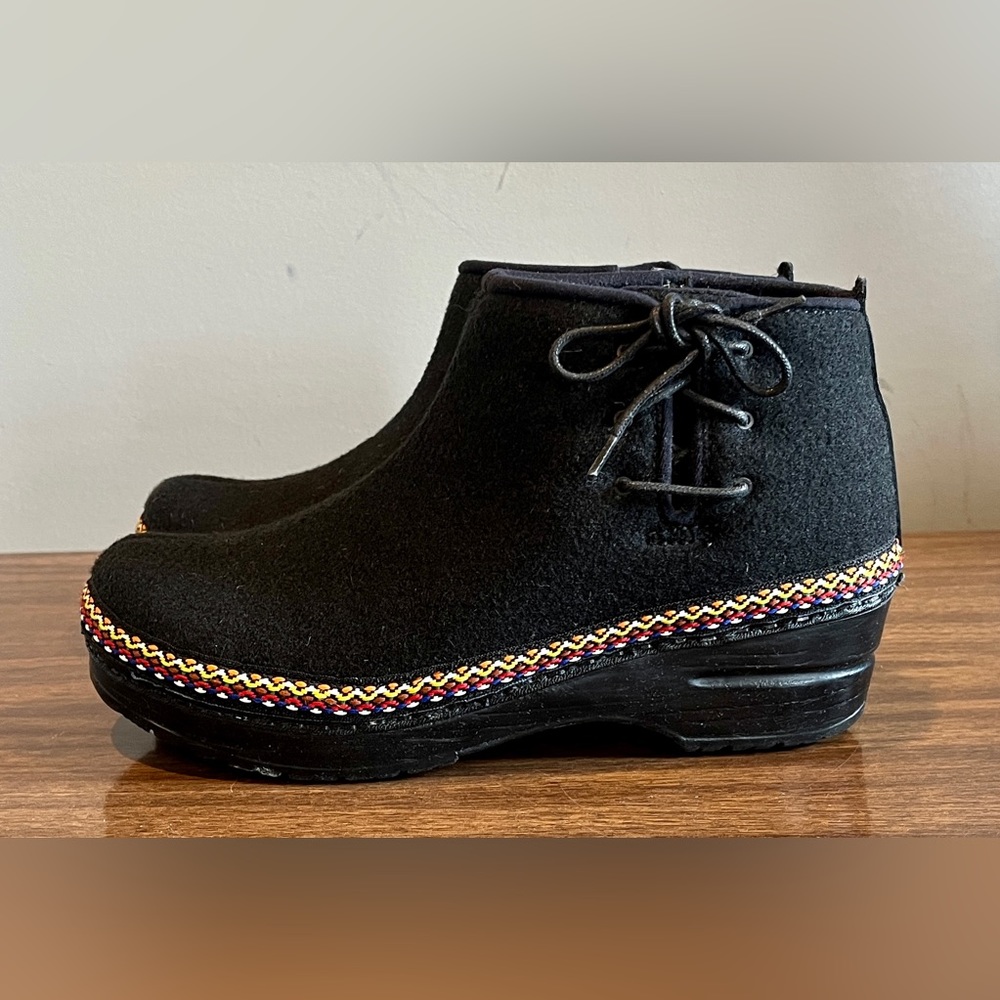 Dansko ‘Fia’ Black Wool Boots, Size 38